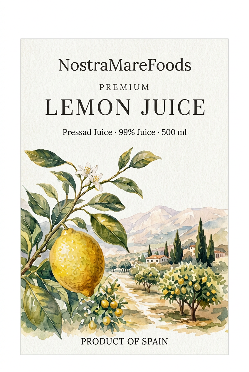 Front label — Pressad citronjuice