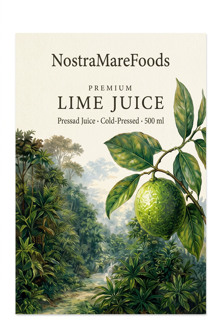 Front label — Pressad limejuice